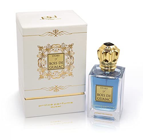 Prince Parfums Dubai - Story of Bois De Guaiac For Men - 3.4 Ounces - Extrait de Parfum - Exquisite Luxury Fragrance Exotic Woods, Amber