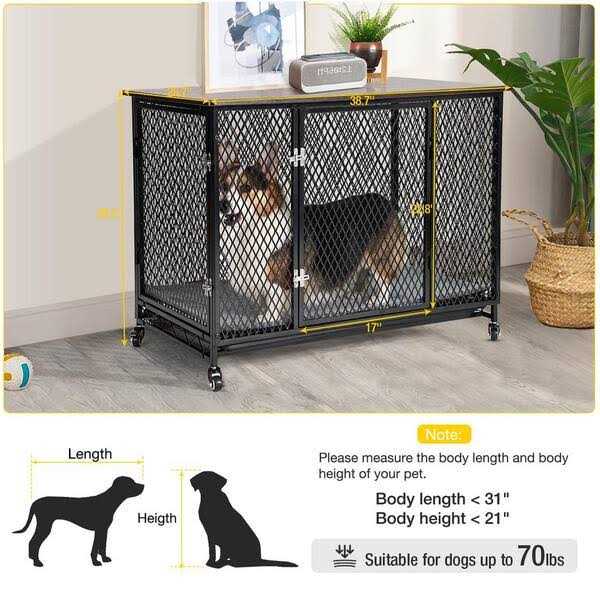 Aivituvin Dog Crate Furniture Side End Table with Tray AIR79 - Pet Supplies online store