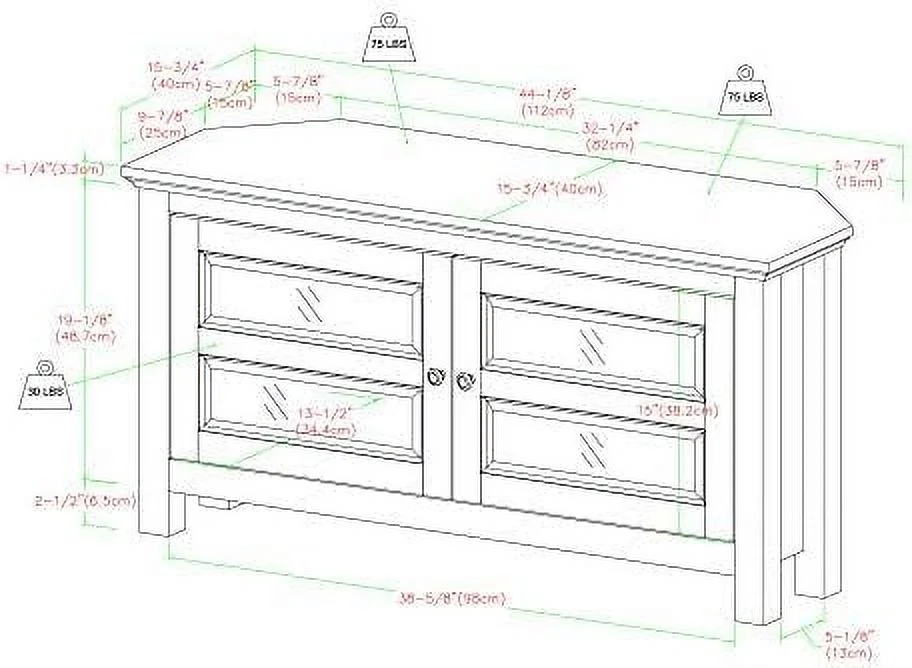 RUNFAYBIU Modern Farmhouse Wood Corner Universal TV Stand for TV's up to 50"