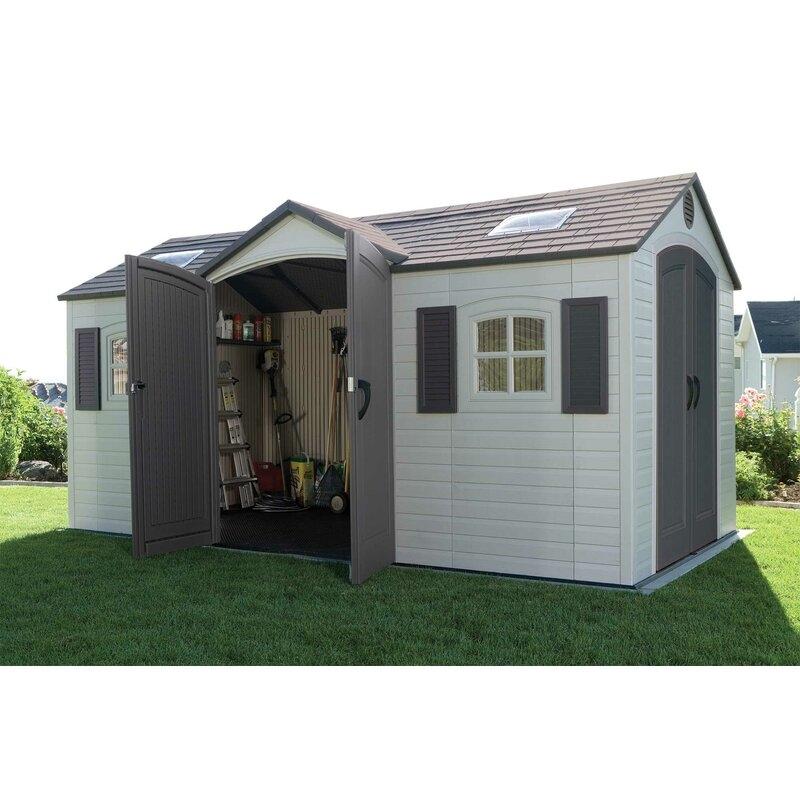 Dual Entry 15 ft. W x 8 ft. D Plastic Storage Shed