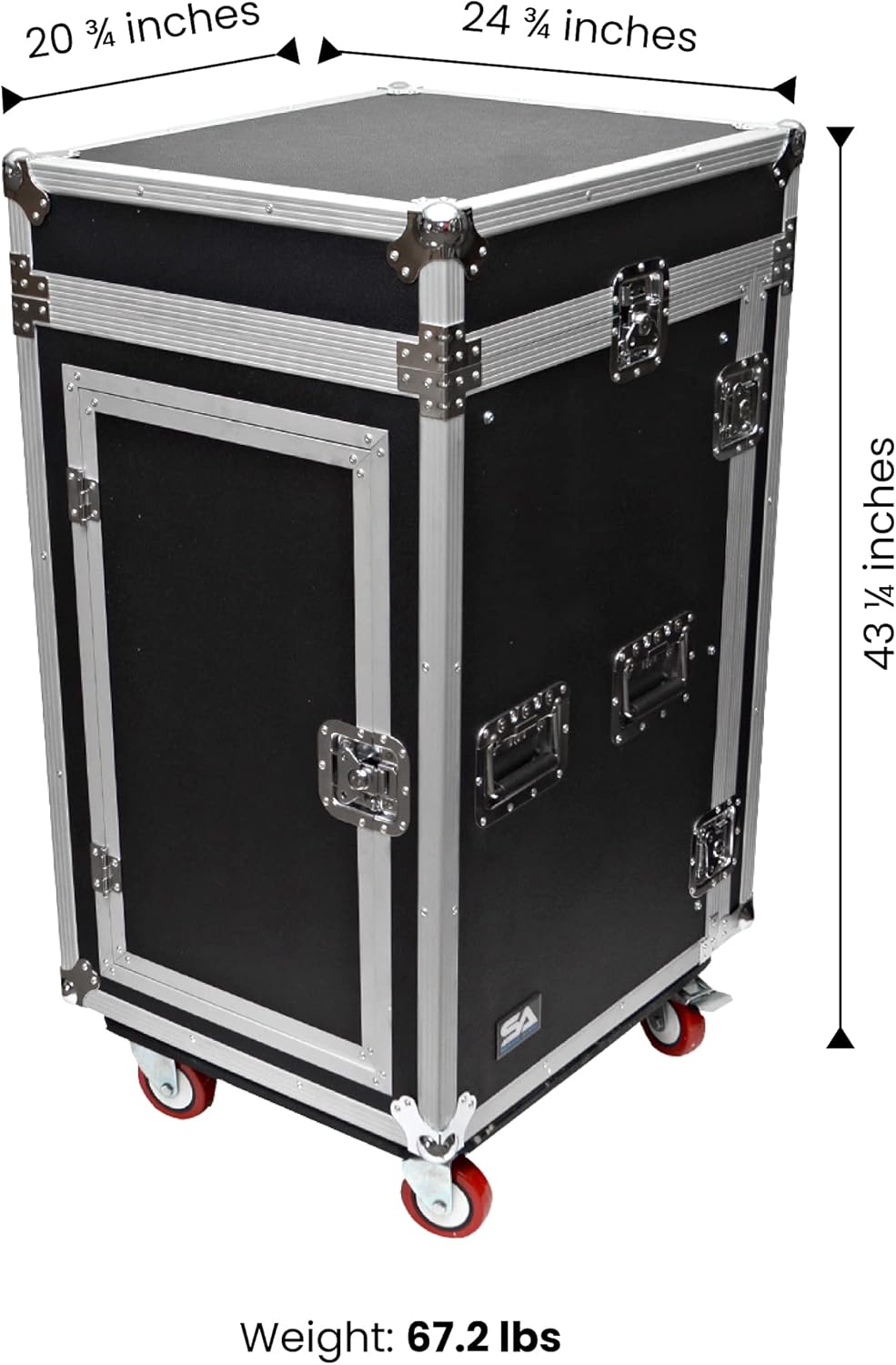 Seismic Audio - SAMRC-12U - 12 Space Rack Case with Slant Mixer Top and Casters - PA/DJ Pro Audio Road Case
