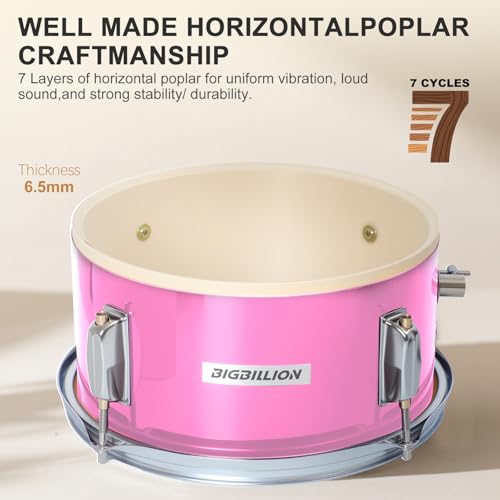 Drum Set for Kids, 3-Piece 14'' Beginner Kids Drum Kit Junior Drum Set with Bass Tom Snare Drum with Adjustable Throne, Cymbal, Pedal
