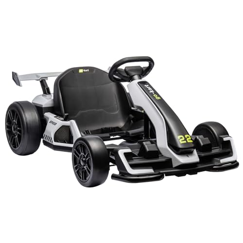 24V Kids Go Kart,300W Powerful Electric Drift Kart Car with Adjustable Seat,IDE On Toy with 4 Speed Mode,Big Battery, Drift/Sports Mode, Eva Tire
