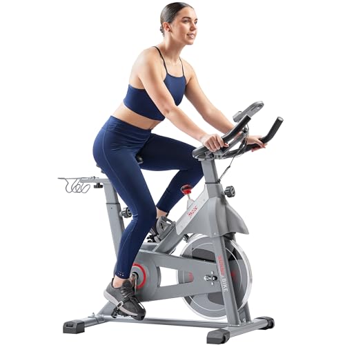 Sunny Health & Fitness Indoor Cycling Exercise Bike w/Adjustable Cushion Seat & Multi-Grip Handlebar