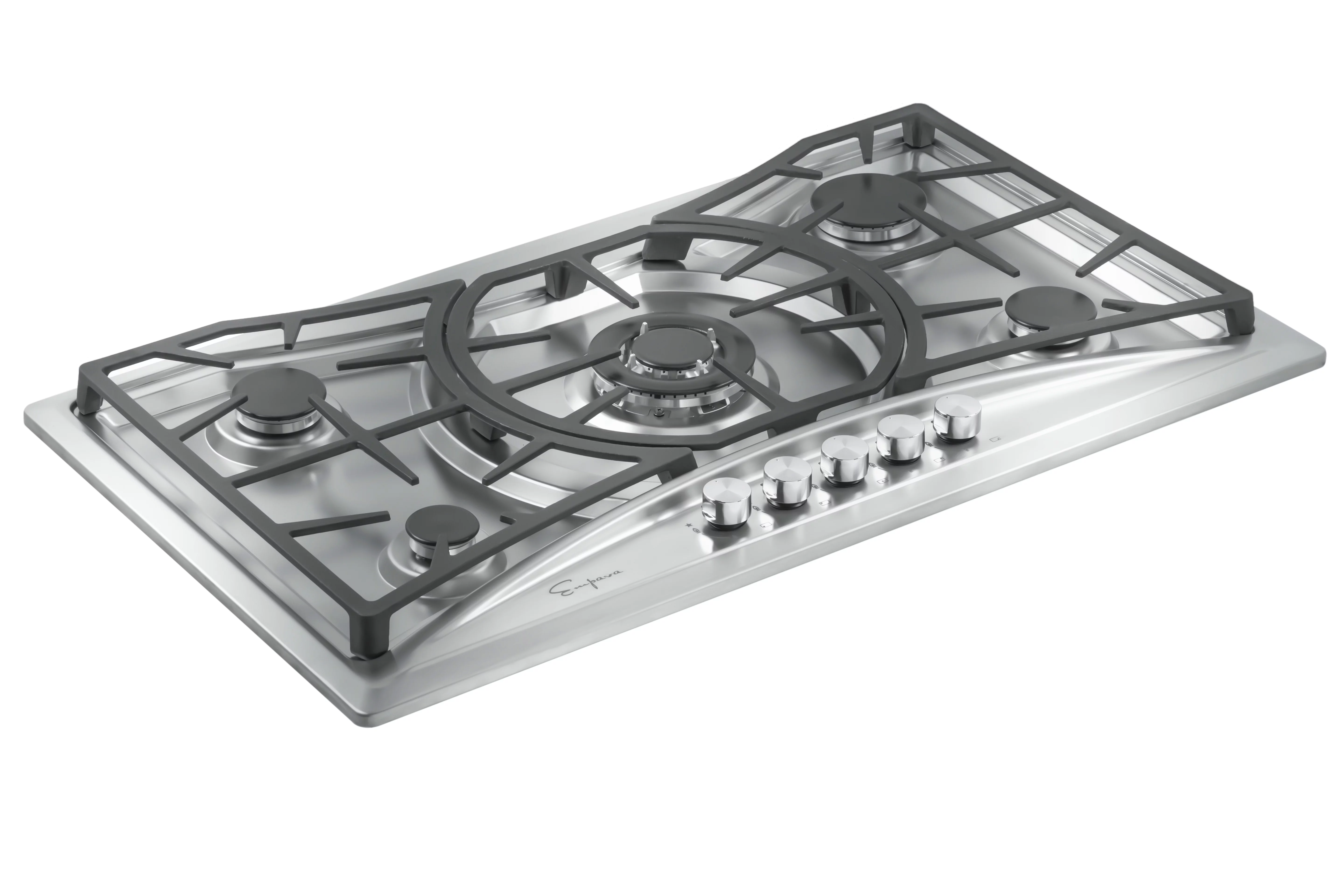 Empava 36 in. Gas Stove Cooktop with 5 Italy Sabaf Sealed Burners NG/LPG Convertible in Stainless Steel ，EMP-36GC22