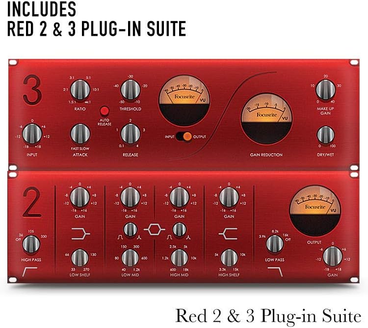 Focusrite Scarlett Solo Studio 3rd Gen USB Audio Interface and Recording Bundle with Monitors (Pair), Microphone Stand, 8mm TS Cable (2-Pack)