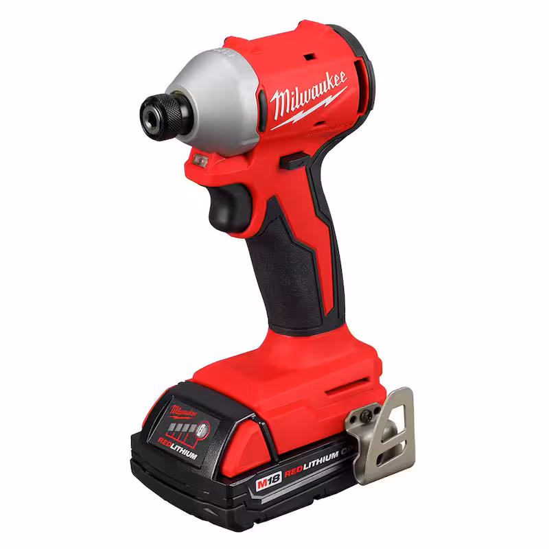 M18 18-Volt Lithium-Ion Brushless Cordless 1/4 in. Impact Driver Kit with (4) Batteries and Charger
