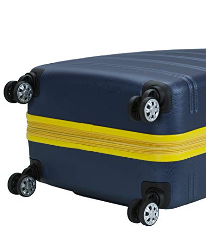 Rockland Melbourne Hardside Expandable Luggage with Spinner Wheels, 2TONEBLUE, 2 Piece (20/28)