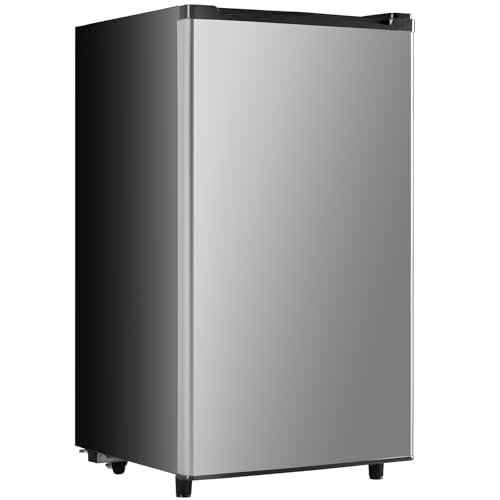 Sweetcrispy 3.2 Cu.Ft Mini Fridge with Freezer Small Refrigerator Single Door Adjustable Thermostat Energy-efficient Low Noise