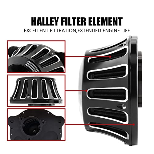 Air Cleaner Air Intake Filter Kit CNC Cut for Harley 2017-2023 Touring Road Glide Road King Street Glide Electra Glide 18-2023 Softail Fat Boy Street