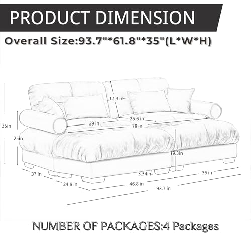 130" Modular Sectional Sofa,Velvet Upholstered Couches for Living Room,3 Seater Green Sofa Couch with Movable Ottoman