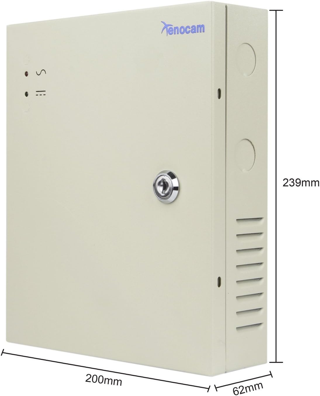 Xenocam 8 Channel Port 12V DC 5 Amp Amper with PTC Fuse Distributed Power Supply Box for CCTV DVR Security System and Camera or Cameras