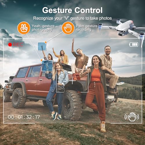 Drone with Camera for Adults 4K, Upgraded 4.5inch LCD RC Screen, GPS 2-Axis Gimbal Quadcopter Brushless Motor, Auto Return, Follow Me, Waypoint Fly