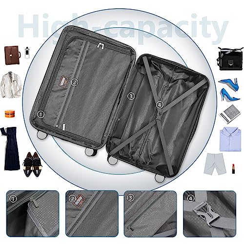 LARVENDER Luggage 5 Piece Sets, Expandable Luggage Sets Clearance, Suitcases with Spinner Wheels