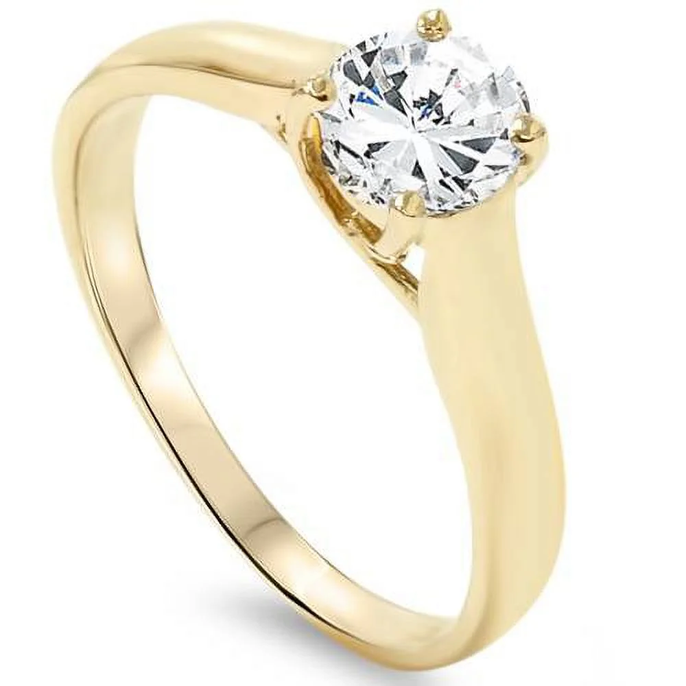 Pompeii3 1ct Diamond Solitaire Engagement Ring 14K Yellow Gold
