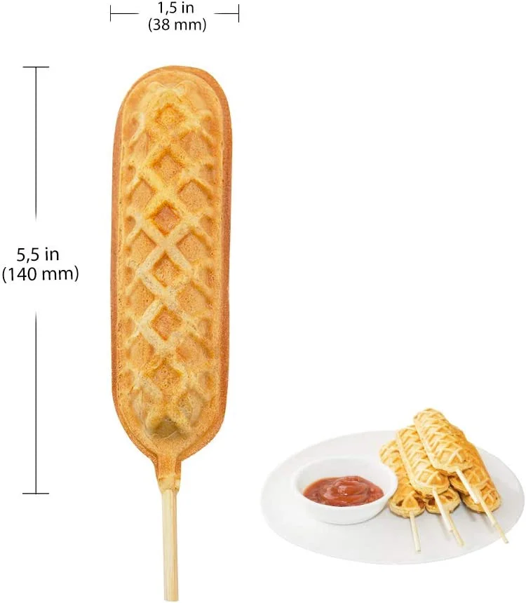 Corndog Waffle Maker | Nonsick Coaing | 110V | 6 Pcs (6 Pcs)