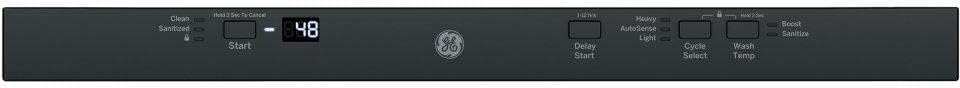 GE GDT225SGLBB 24" Dishwasher with Interior Stainless Steel ADA Compliant Top Control Energy Star Certified and Pocket Handle in Black
