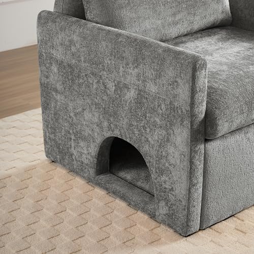 360 Swivel Accent Barrel Chair with Storage Ottoman & Headrest