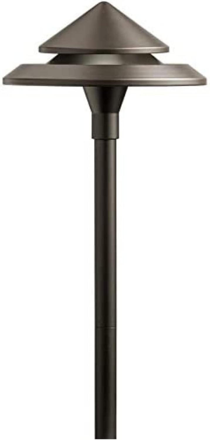Kichler Showscape Collection #28305; 3-Watt Olde Bronze Low Voltage LED Stepped Cone Path Light with Light Leak for Home Owners