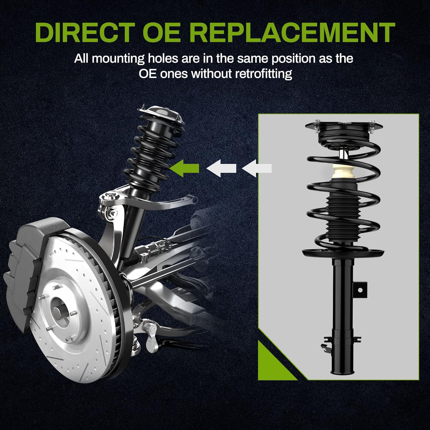 AUTOSAVER88 Front Complete Struts Compatible with 2007-2012 Altima 2.5L Exc. Hybrid, for Left & Right 2 pcs