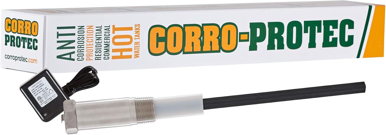 Corro-Protec™ Powered Anode Rod for Water Heater, 20-Year Warranty, Eliminates Rotten Egg/Sulfur Smell within 24 hours