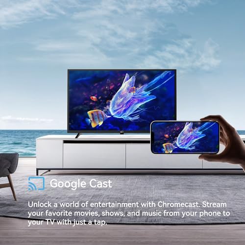 FPD 43 Inch Smart TV Flat Screen Frame LED Television Full HD 1080p Google Cast Built in, Streaming Live Ultra Thin HDR10 Android TV, Bluetooth, Vesa