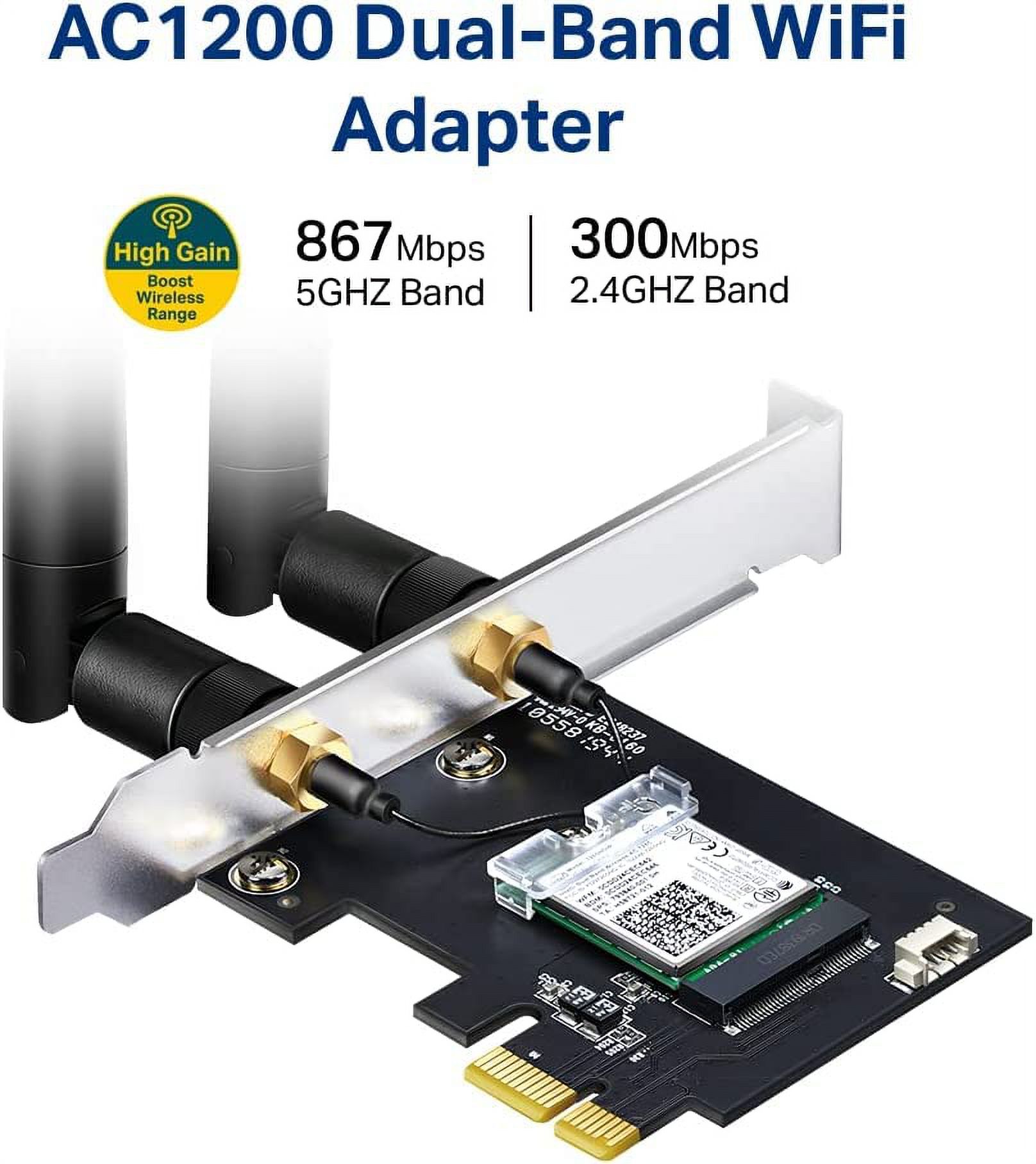 TP-Link AC1200 PCIe WiFi Card for PC (Archer T5E) - Bluetooth 4.2, Dual Band Wireless Network Card (2.4Ghz and 5Ghz) for Gaming, Streaming