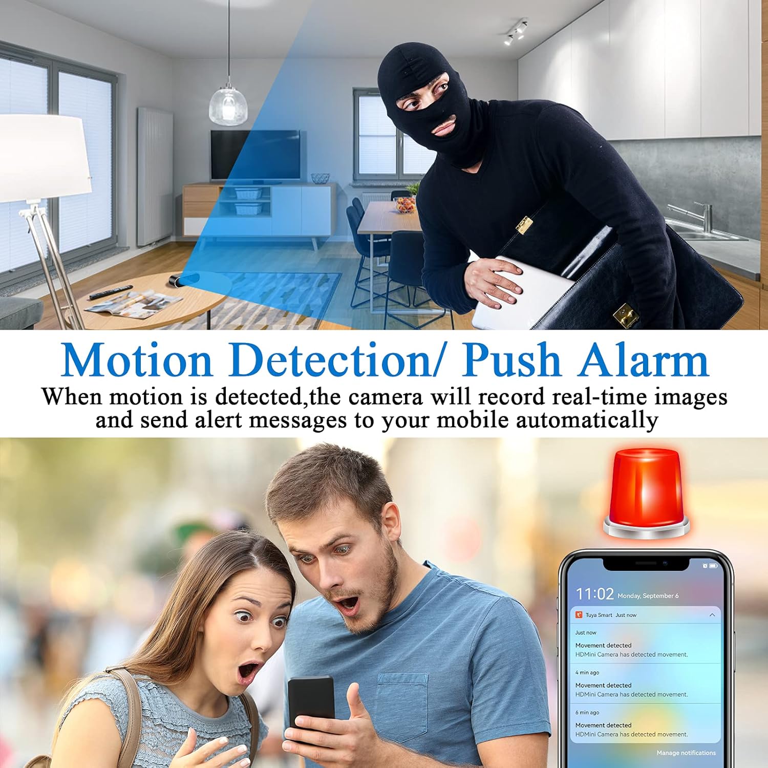 WiFi Camera, Home Security Camera Wireless Indoor Phone App, 1080P Nanny Cam with Motion Detection,Night Vision