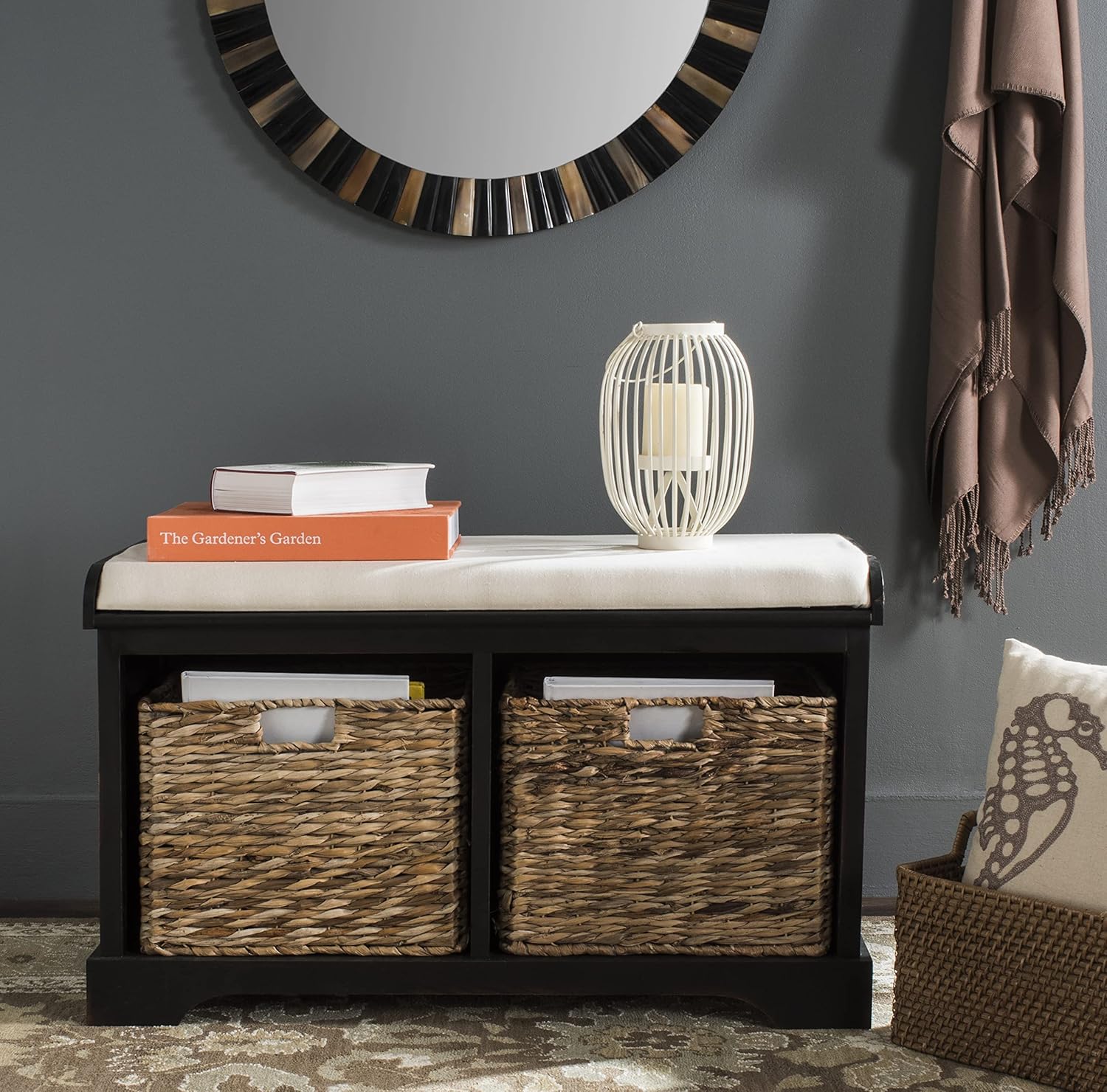 Safavieh American Homes Collection Freddy Brown Wicker Storage Bench