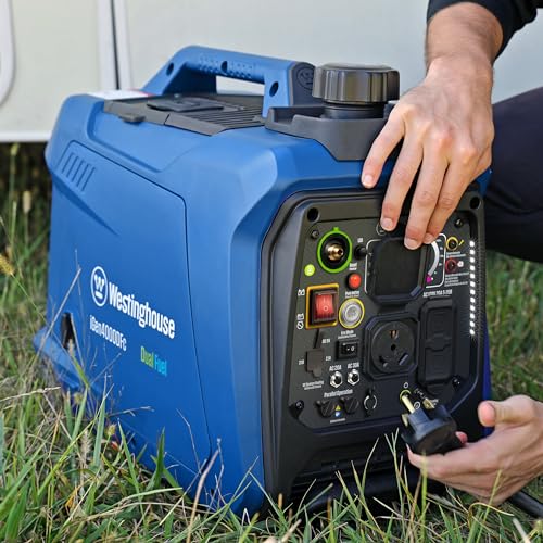 Westinghouse 5000 Peak Watt Super Quiet Dual Fuel Portable Inverter Generator, Wheel & Handle Kit, Gas & Propane Powered, RV Ready, CO Sensor