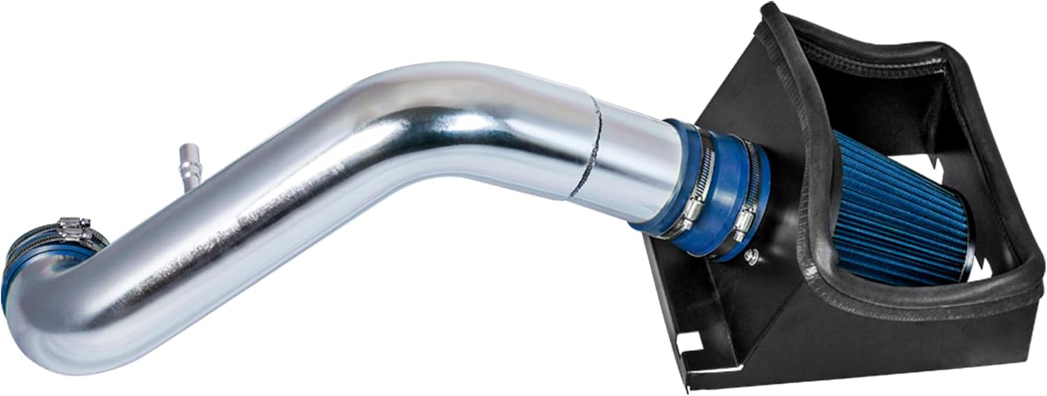 Cold Air Intake System with Heat Shield Kit + Filter Combo BLUE Compatible For 11-14 Ford F150 5.0L V8