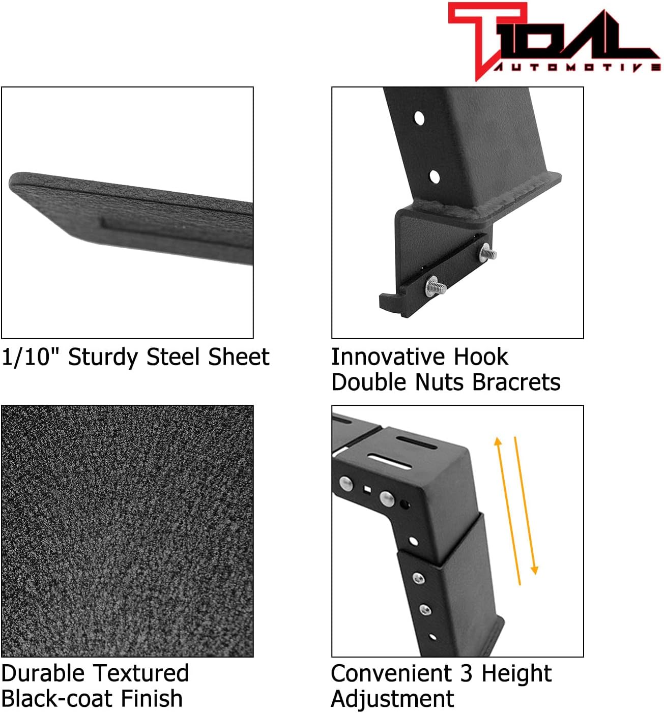 Tidal Tacoma 05-22/ Gladiator JT 20-22 Cargo Carrier Bed Rack Low Profile Bed Bars Bike Rack