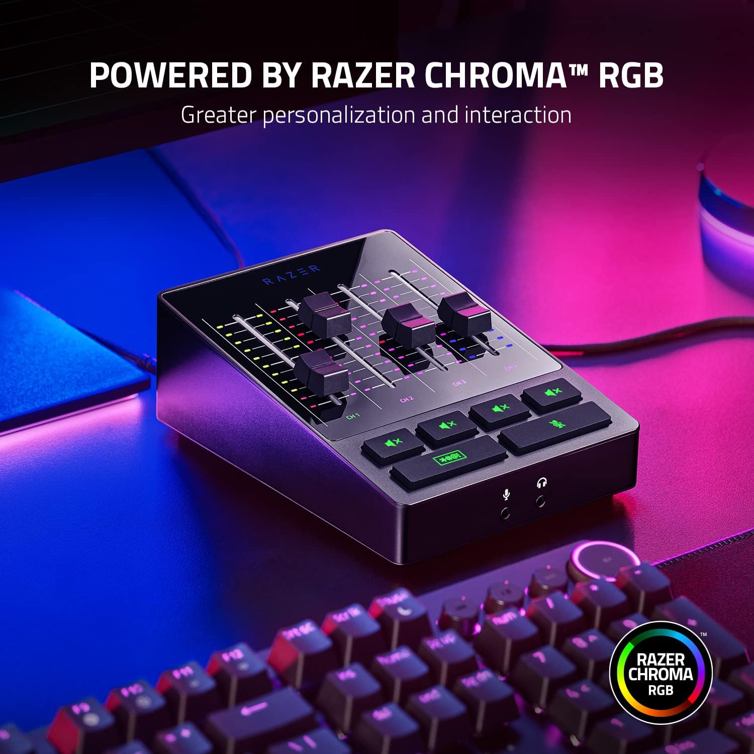 Razer Audio Mixer: All-in-One Streaming/Broadcasting Mixer - 4-Channel Design - XLR Preamp - Built-in Voice Settings & Audio Processing