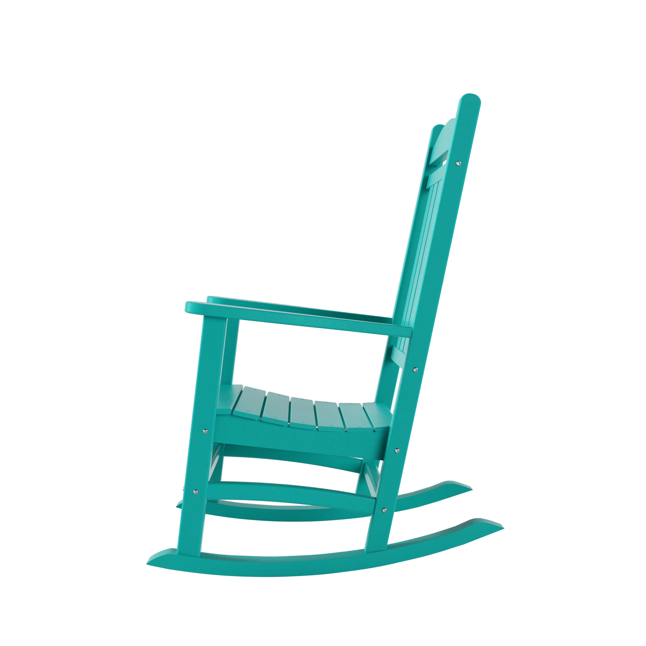 Costaelm Paradise Classic Plastic Outdoor Porch Rocking Chairs (Set of 2), Turquoise