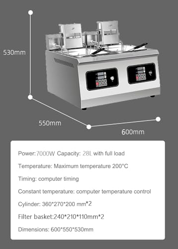 KK-GAL Automatic lifting deep fryer, Electric Commercial Counter-top Deep Fryer tank, French Fries Frying Machine, Professional Timable deep fryer