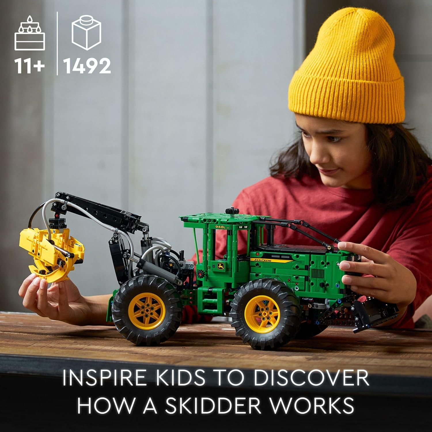 LEGO Technic John Deere 948L-II Skidder 42157 Advanced Tractor Toy Building Kit for Kids Ages 11 and Up