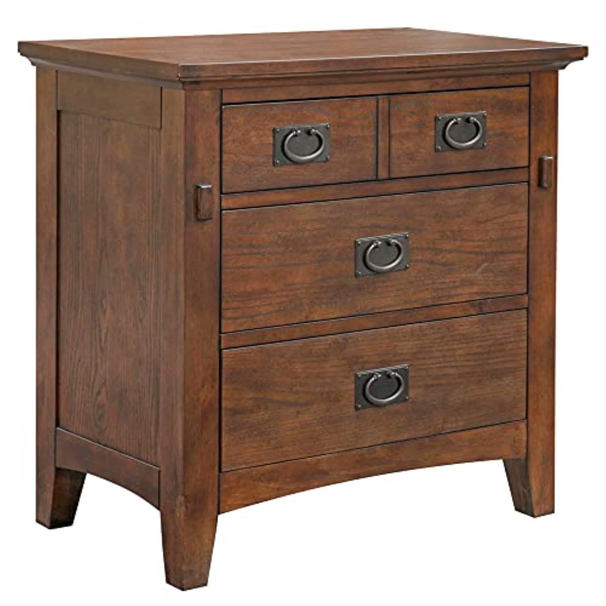 Sunset Trading Mission Bay 3-Drawer Solid Wood Nightstand in Amish Brown