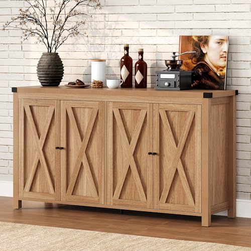 DWVO 55'' Sideboard Buffet Cabinet with Storage, Farmhouse Kitchen Storage Cabinet with Doors