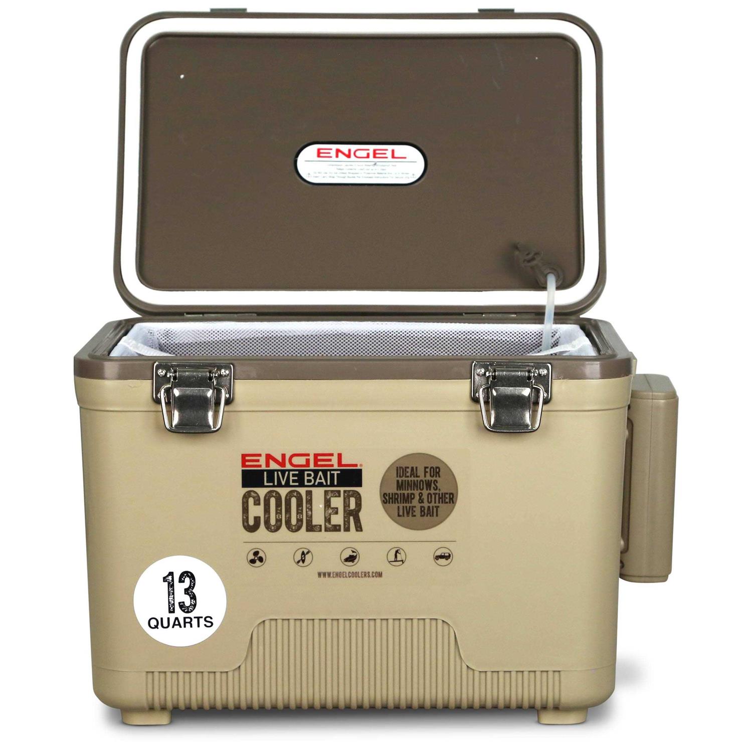 Engel Live Bait Pro Cooler with Rechargeable Aerator &amp; Stainless Hardware - Sports Supplies Online Store