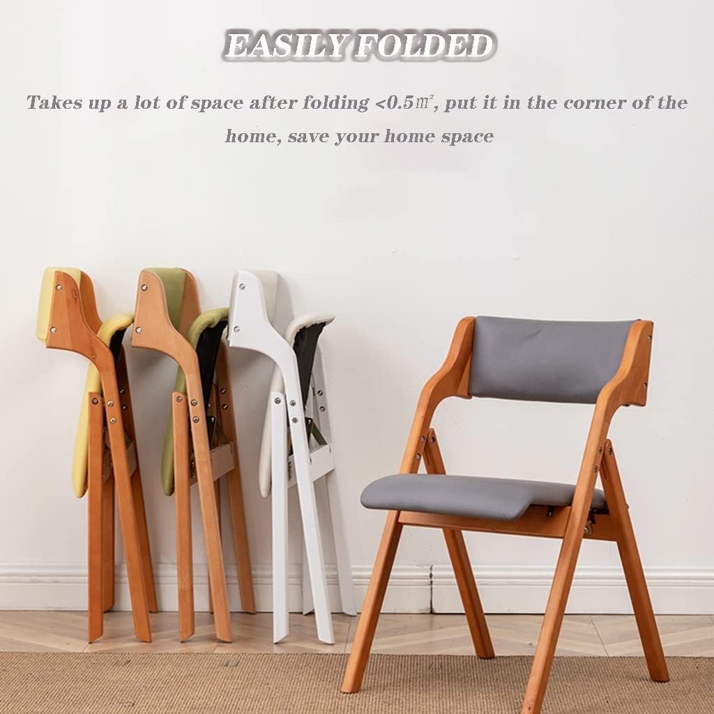 Folding Chairs Wood Beech Wood Folding Home Office Chair, Simple and Comfortable backrest Dining Chair, Space Saving, can Bear 150kg
