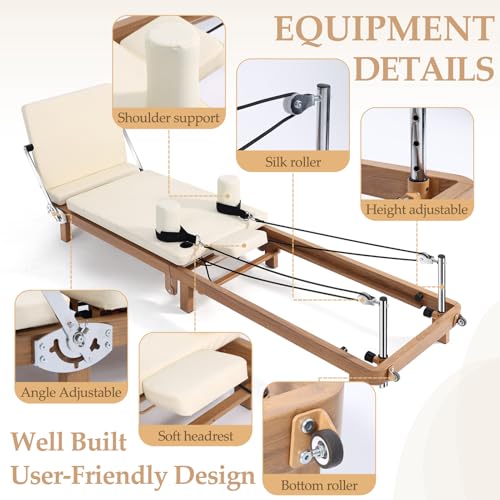 Pro Pilates Reformer, Pilates Reformer Machine for Home Gym Women Exercise Use