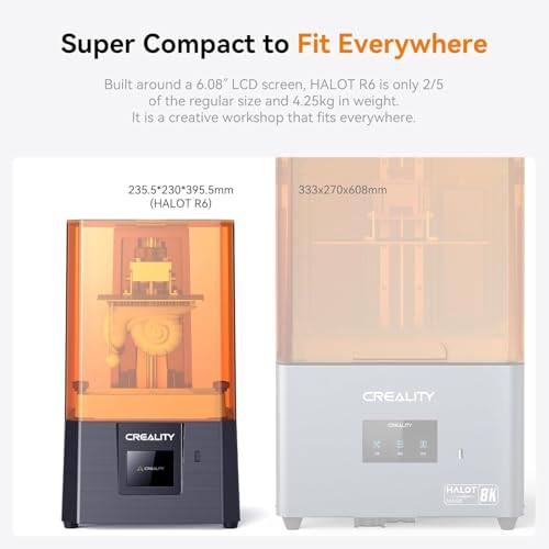 Creality Resin 3D Printer for Kids and Beginners, HALOT R6 Fully Assembled, Upgraded Light Source with High-Precision Printing