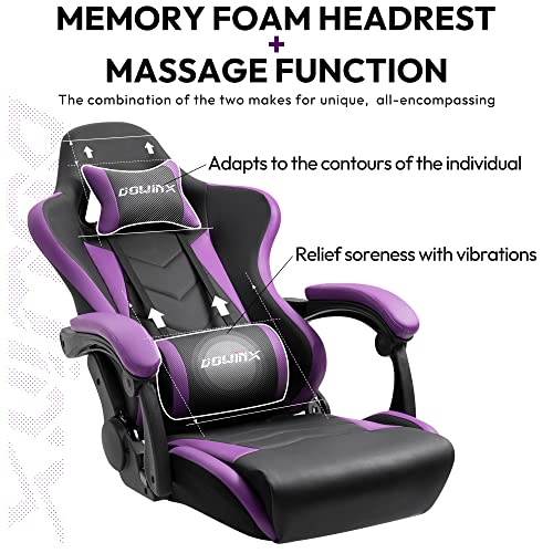 Dowinx Gaming Chair Ergonomic Racing Style Recliner with Massage Lumbar Support