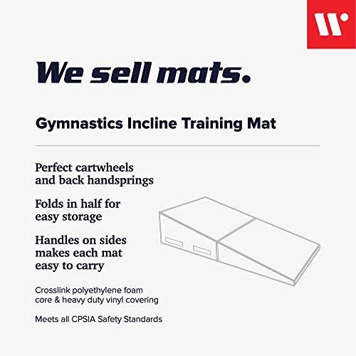 We Sell Mats Gymnastics Folding Incline Cheese Wedge Skill Shape Tumbling Mat, Small/24x22x34x22x14
