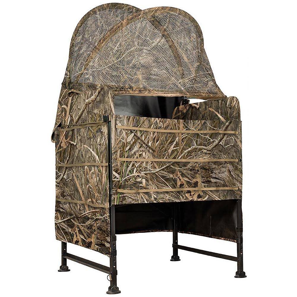 Drake Ghillie Shallow Water Chair Blind, Mossy Oak Blades Habitat