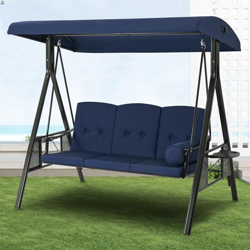 U-MAX Porch Swing Chair with Adjustable Backrest&Canopy