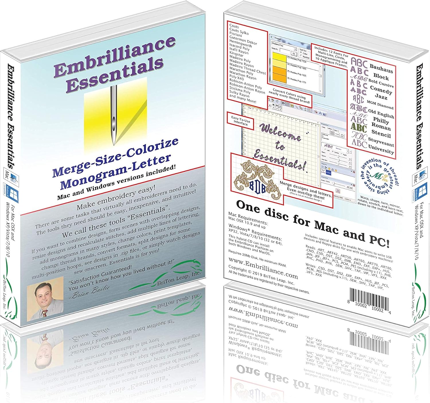 Embrilliance Essentials, Embroidery Software for Mac & PC