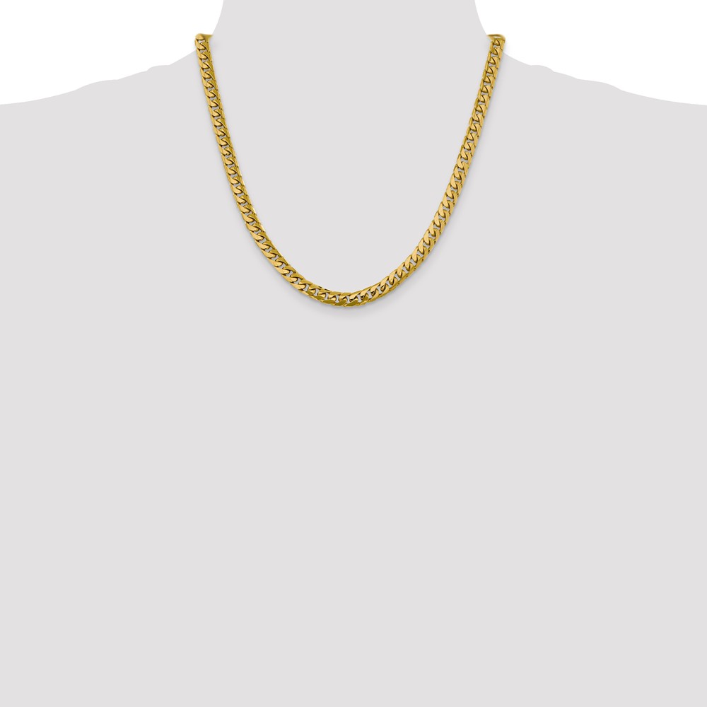 Real 14kt Yellow Gold 6.25mm Solid Miami Cuban Chain; 20 inch; Lobster Clasp; for Adults and Teens; for Women and Men