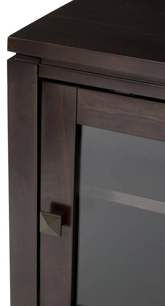 Simpli Home Cosmopolitan Solid Wood Medium Storage Cabinet in Mahogany Brown