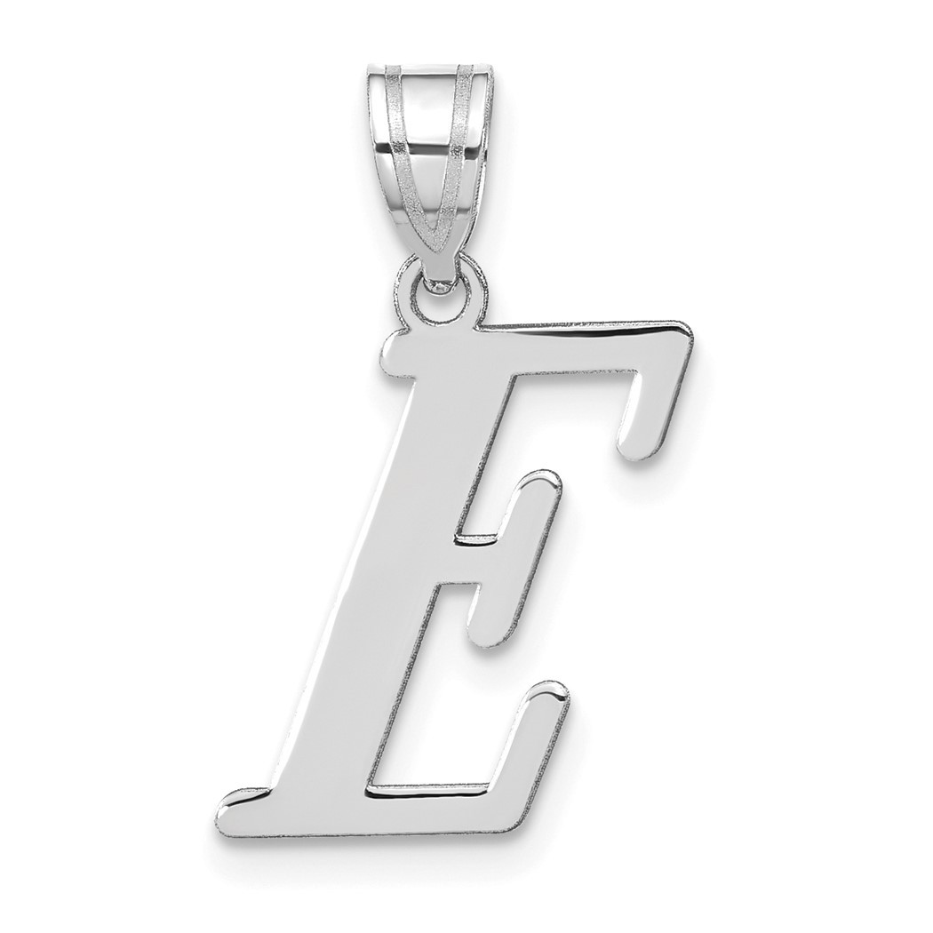 14k WhiteGold Polished Letter E Initial Pendant Necklace Jewelry Gifts for Women